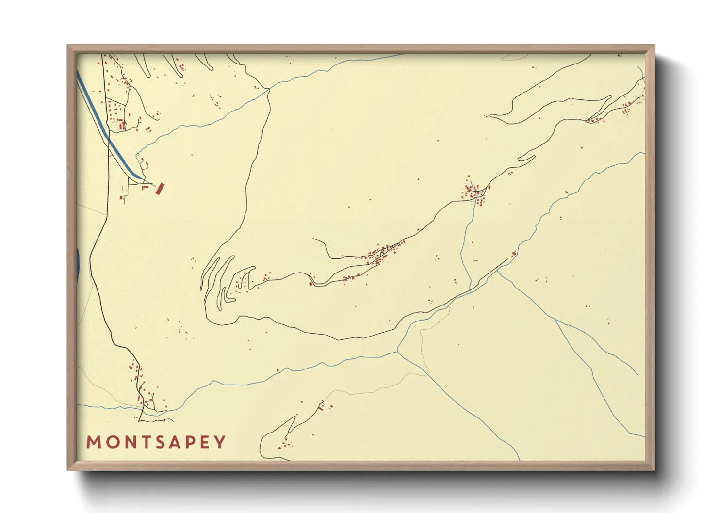 Une affiche de carte sur Montsapey