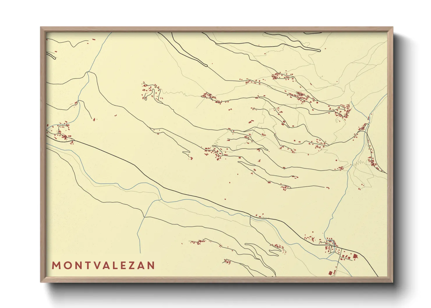 Une affiche de carte sur Montvalezan