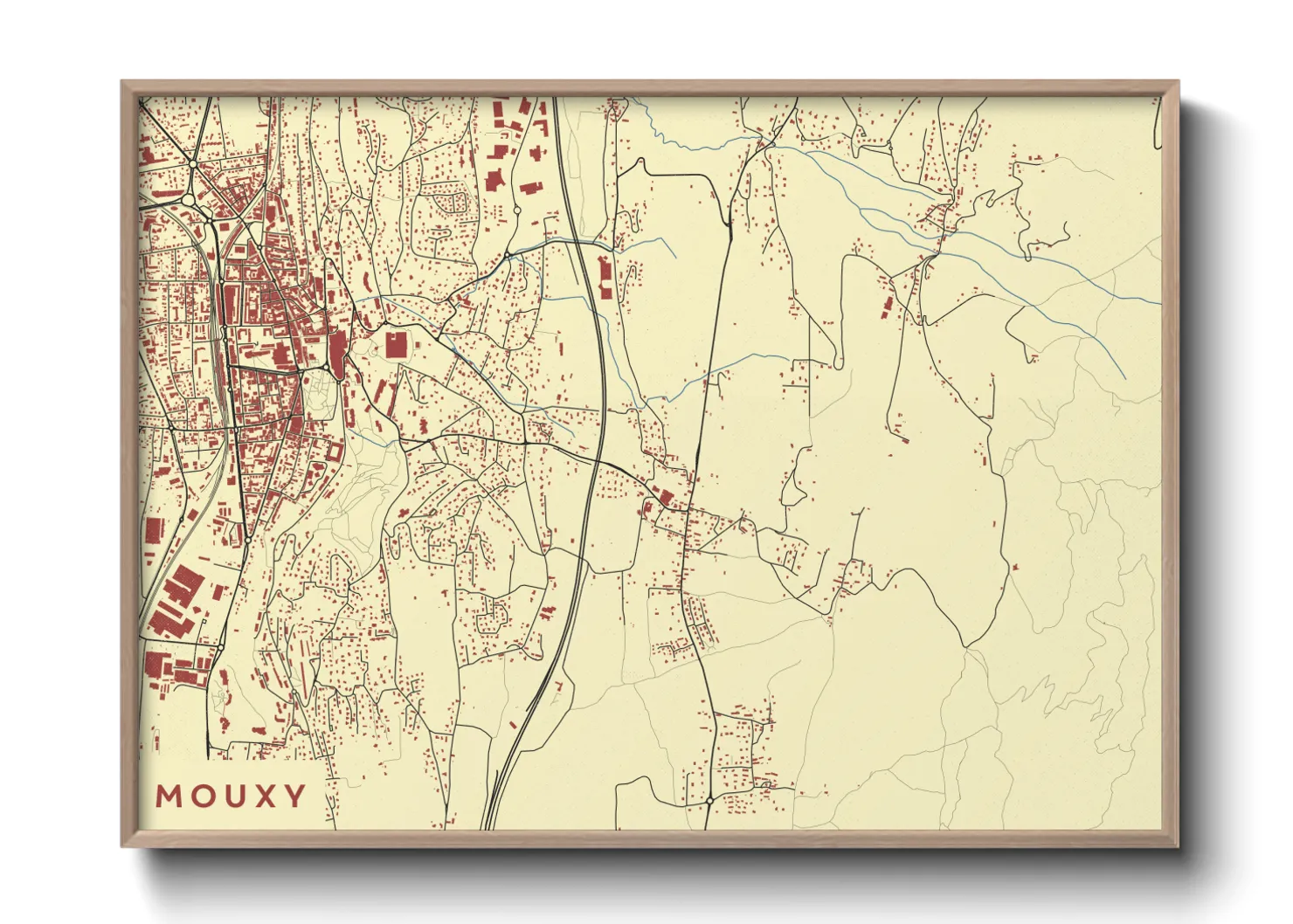 Une affiche de carte sur Mouxy