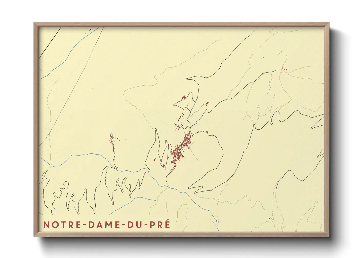Une affiche de carte sur Notre-Dame-du-Pré