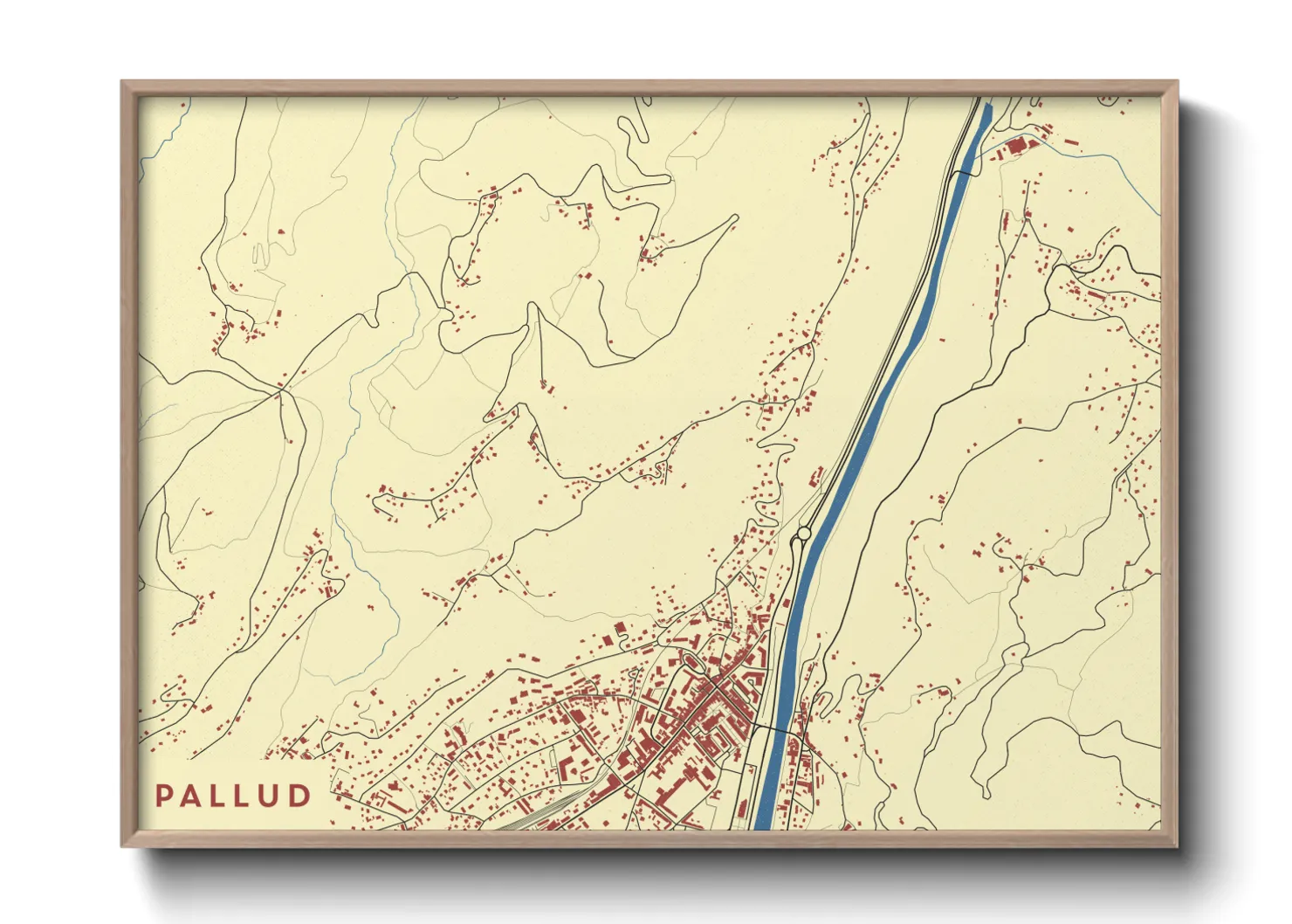 Une affiche de carte sur Pallud