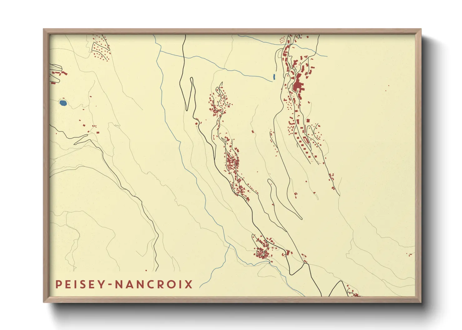 Une affiche de carte sur Peisey-Nancroix