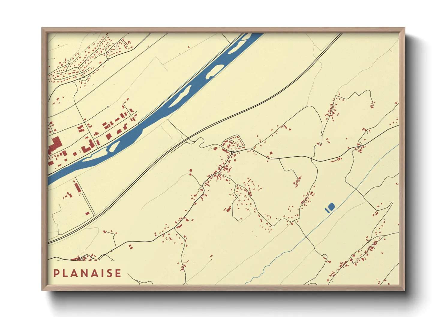 Une affiche de carte sur Planaise