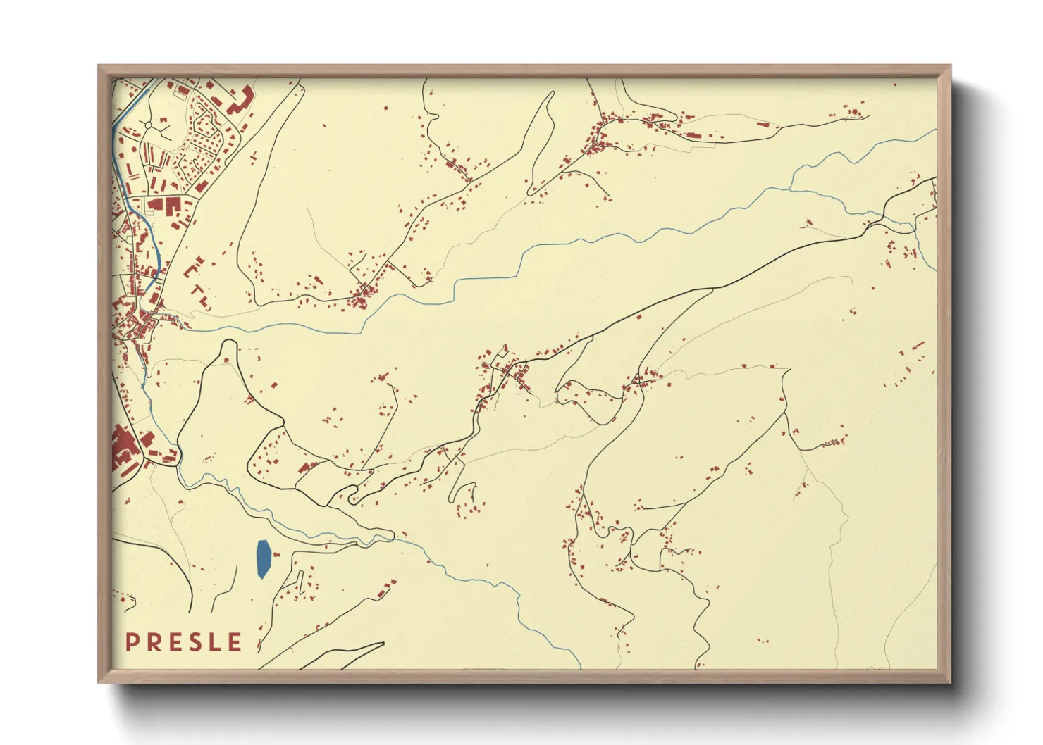 Une affiche de carte sur Presle