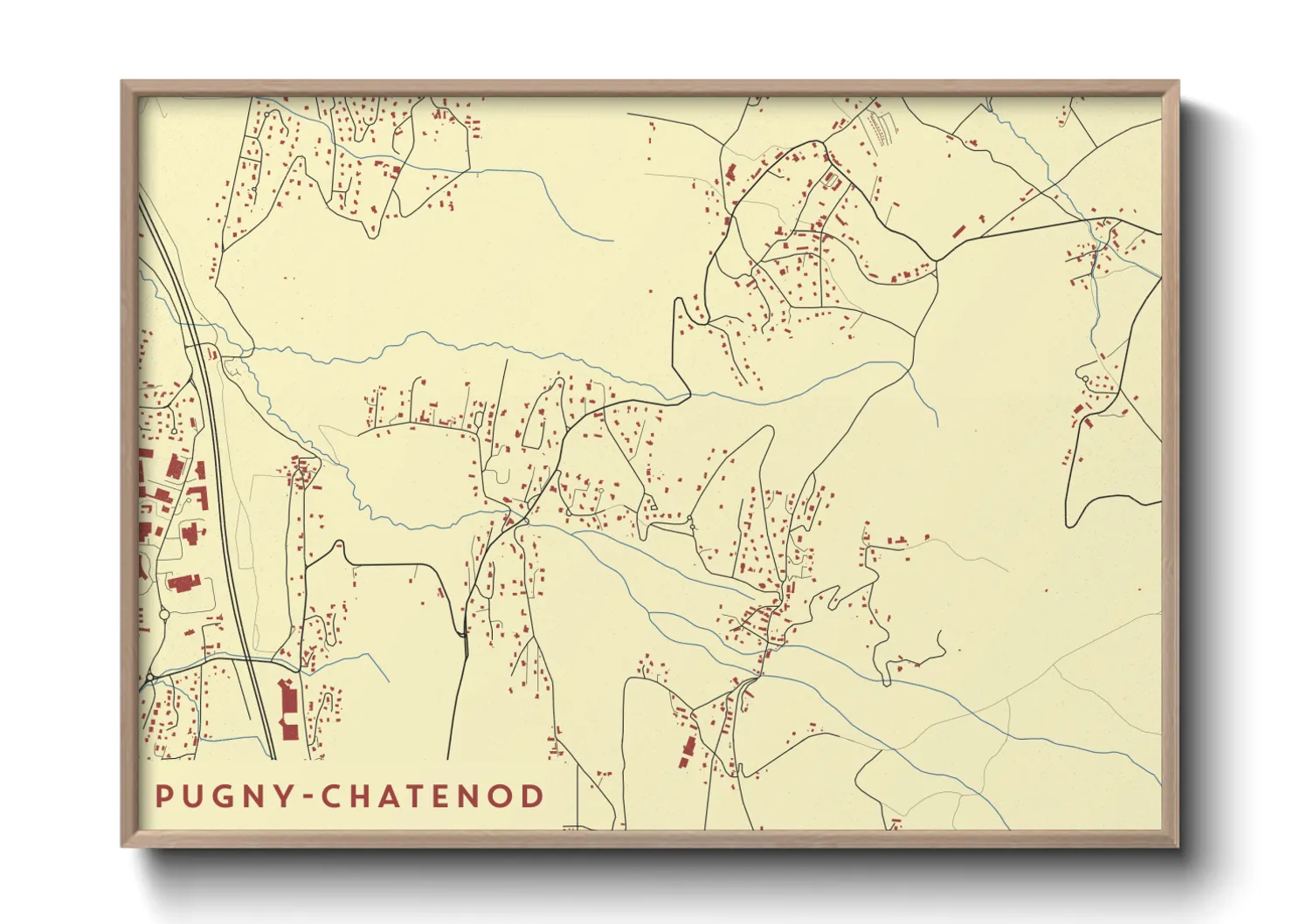 Une affiche de carte sur Pugny-Chatenod