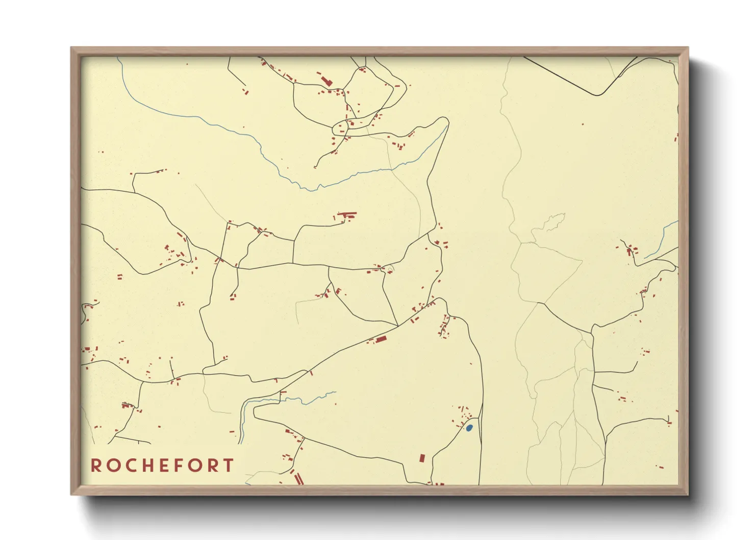 Une affiche de carte sur Rochefort
