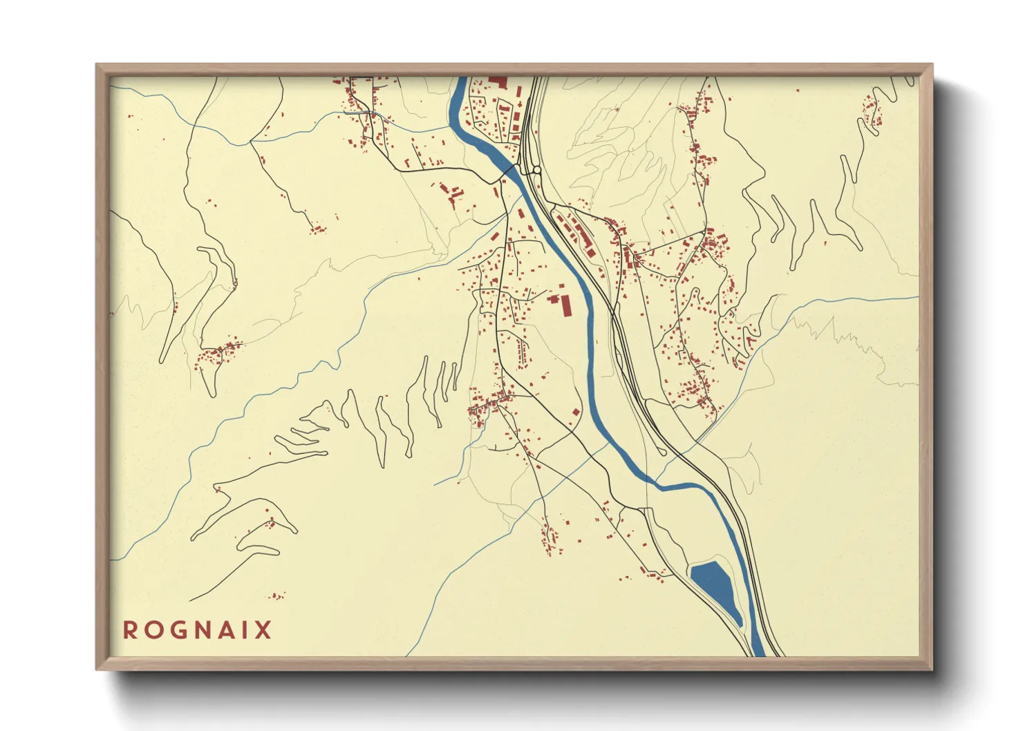 Une affiche de carte sur Rognaix