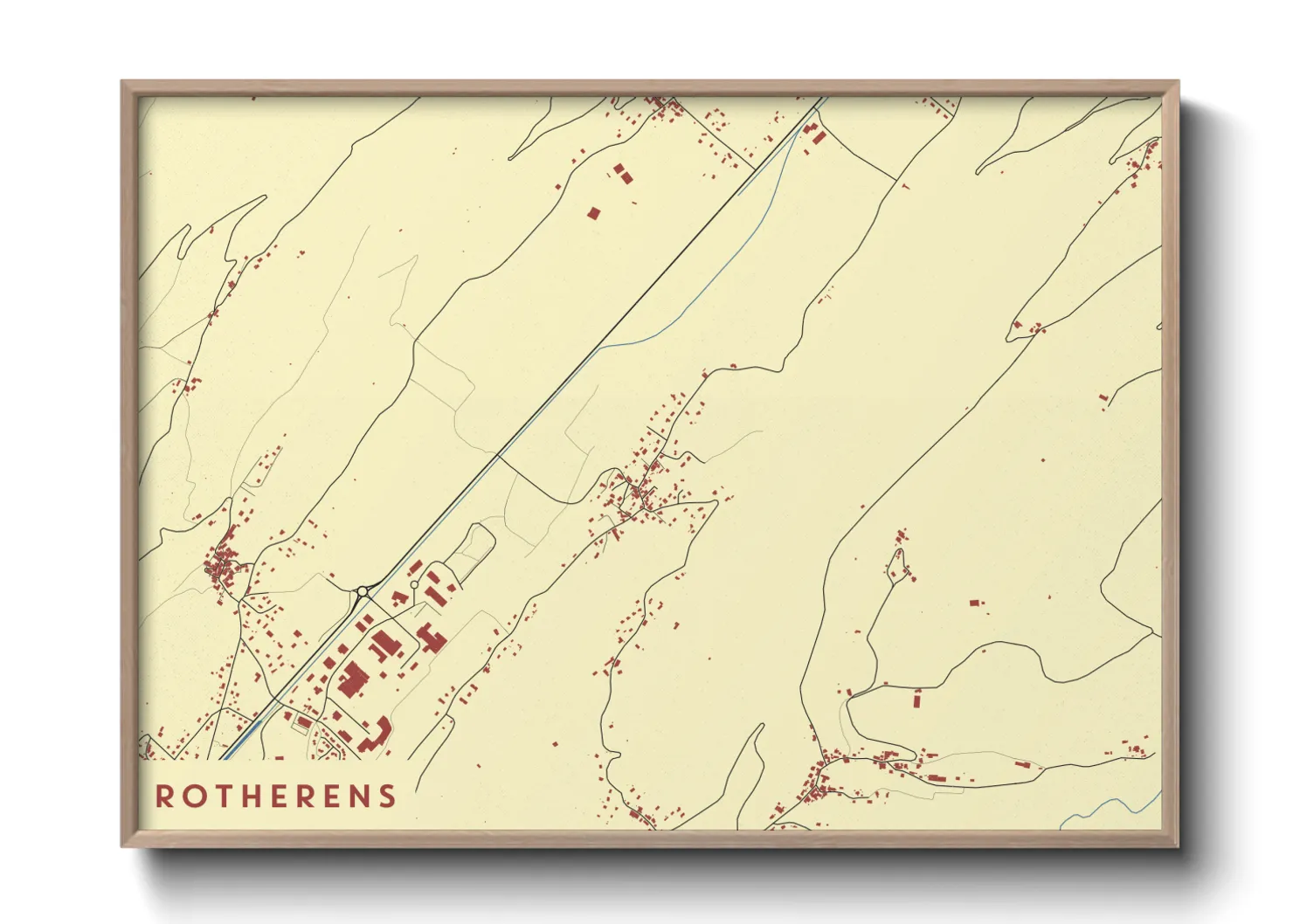 Une affiche de carte sur Rotherens