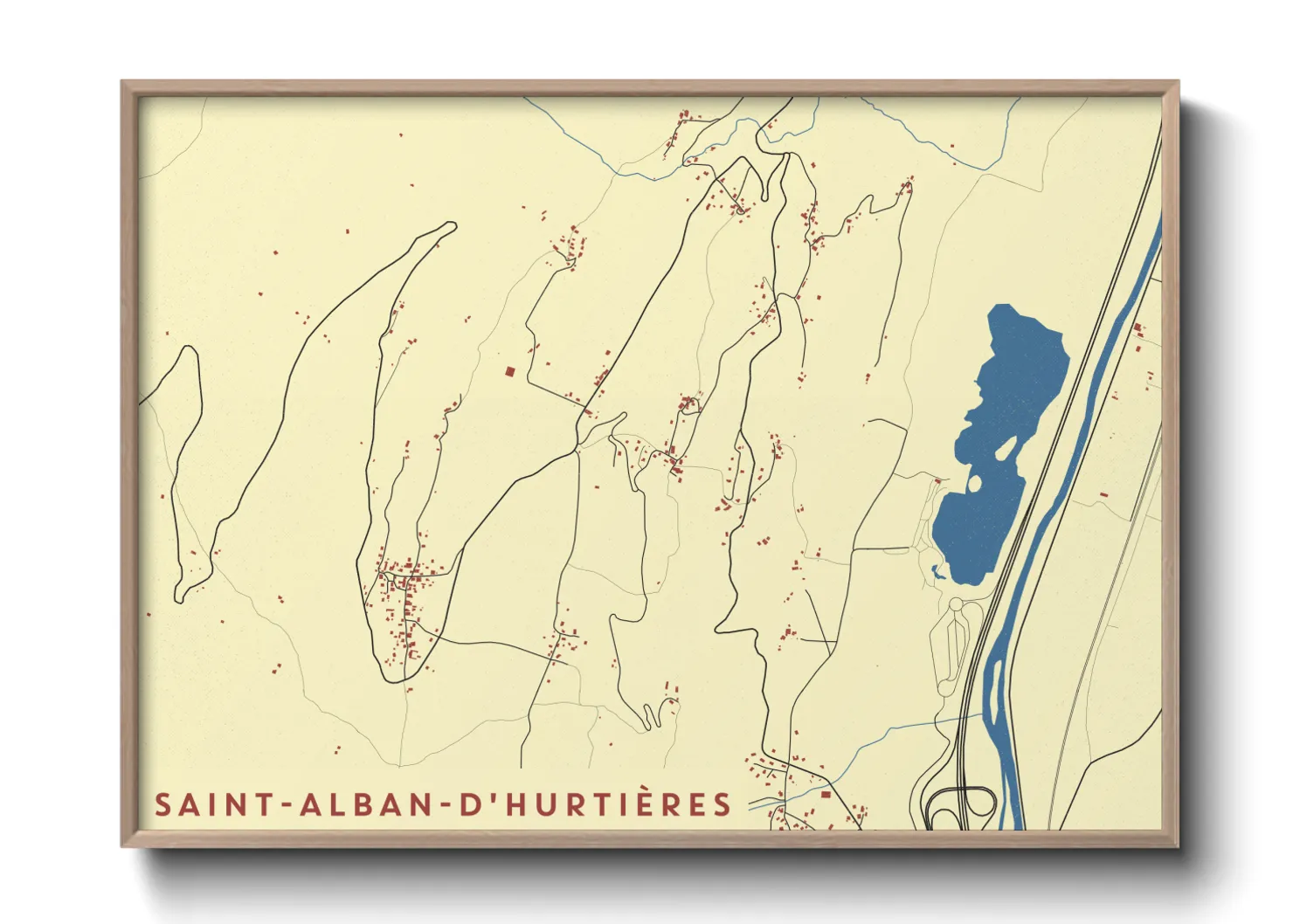 Une affiche de carte sur Saint-Alban-d'Hurtières