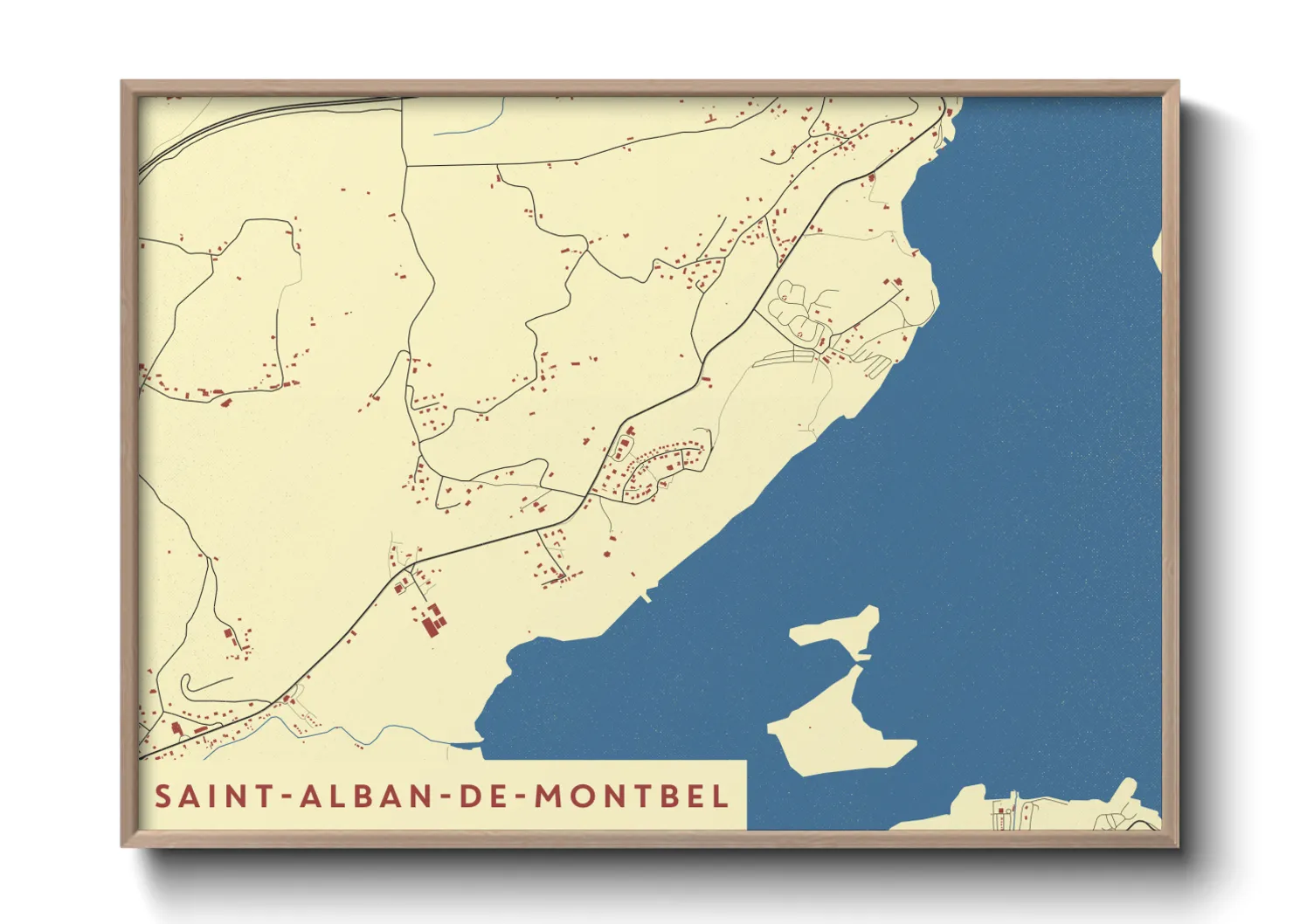 Une affiche de carte sur Saint-Alban-de-Montbel