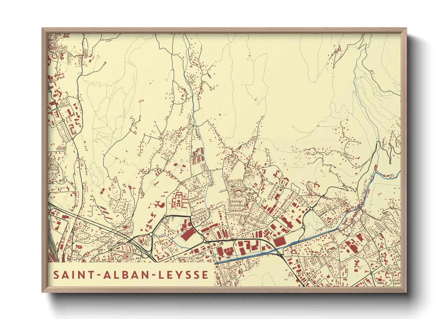 Une affiche de carte sur Saint-Alban-Leysse
