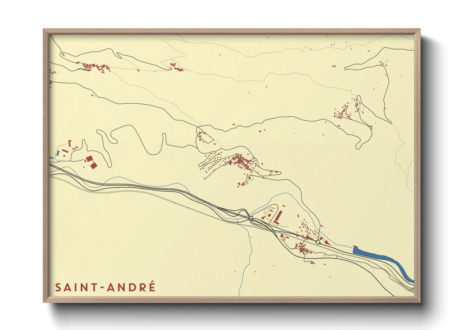 Une affiche de carte sur Saint-André