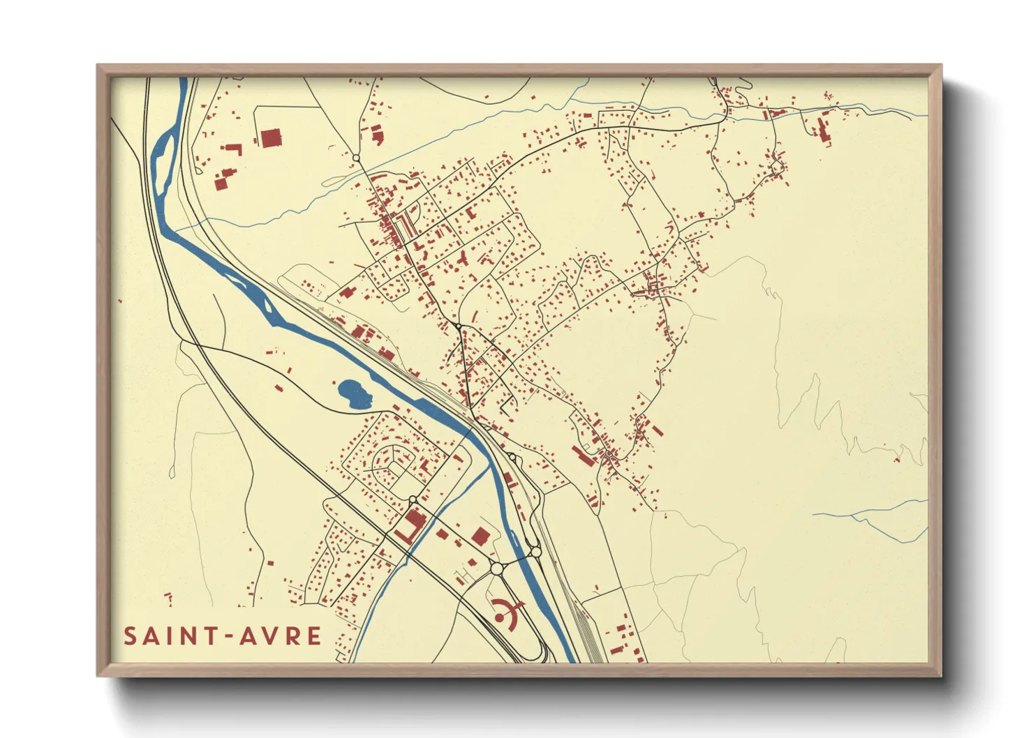 Une affiche de carte sur Saint-Avre