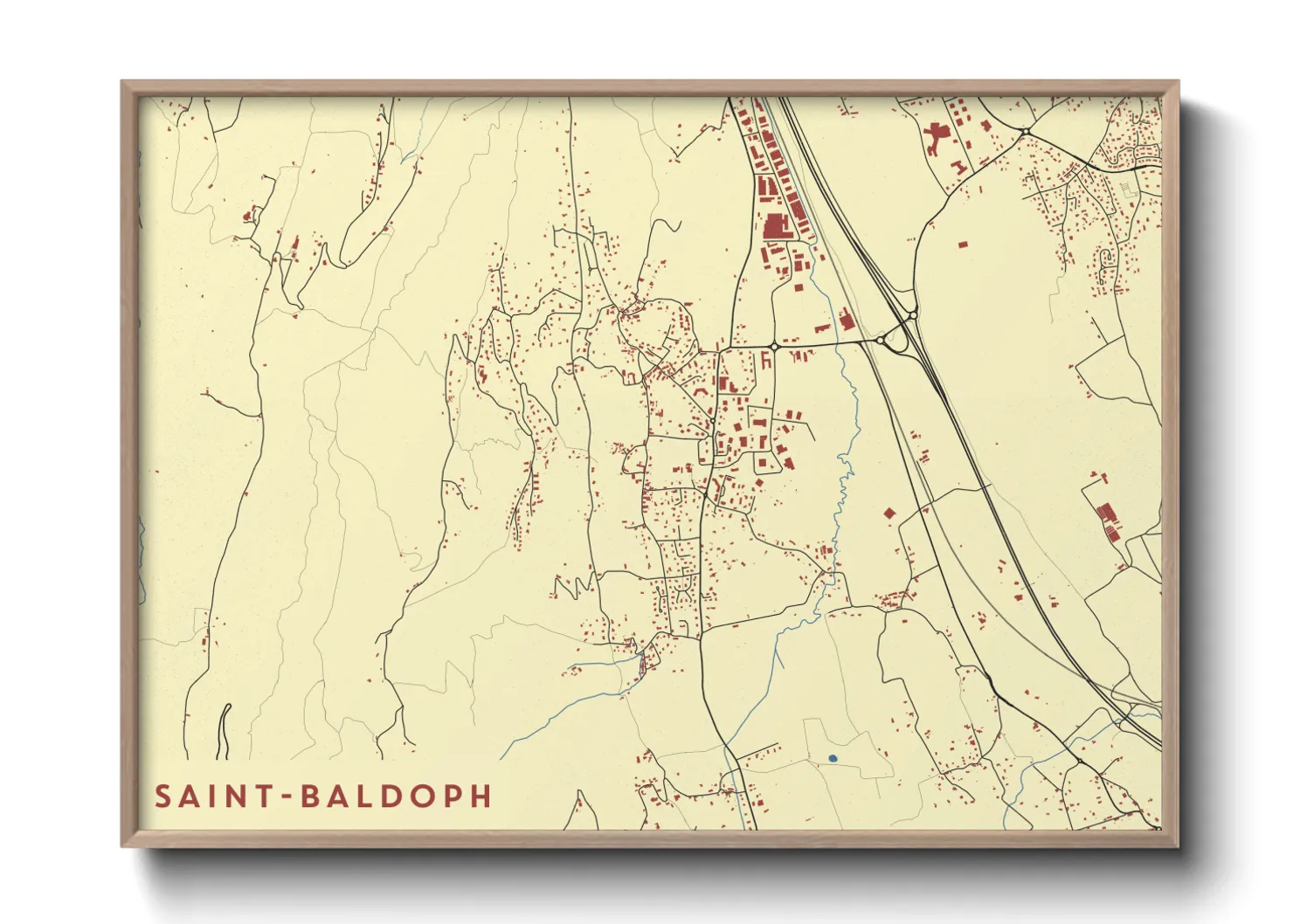 Une affiche de carte sur Saint-Baldoph