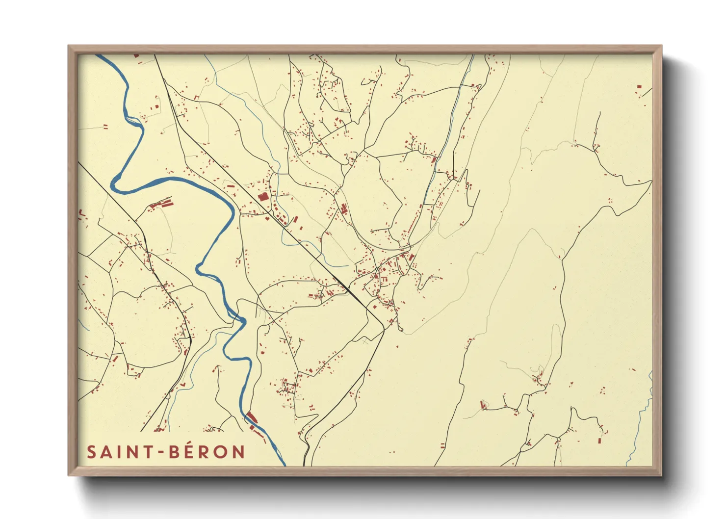 Une affiche de carte sur Saint-Béron