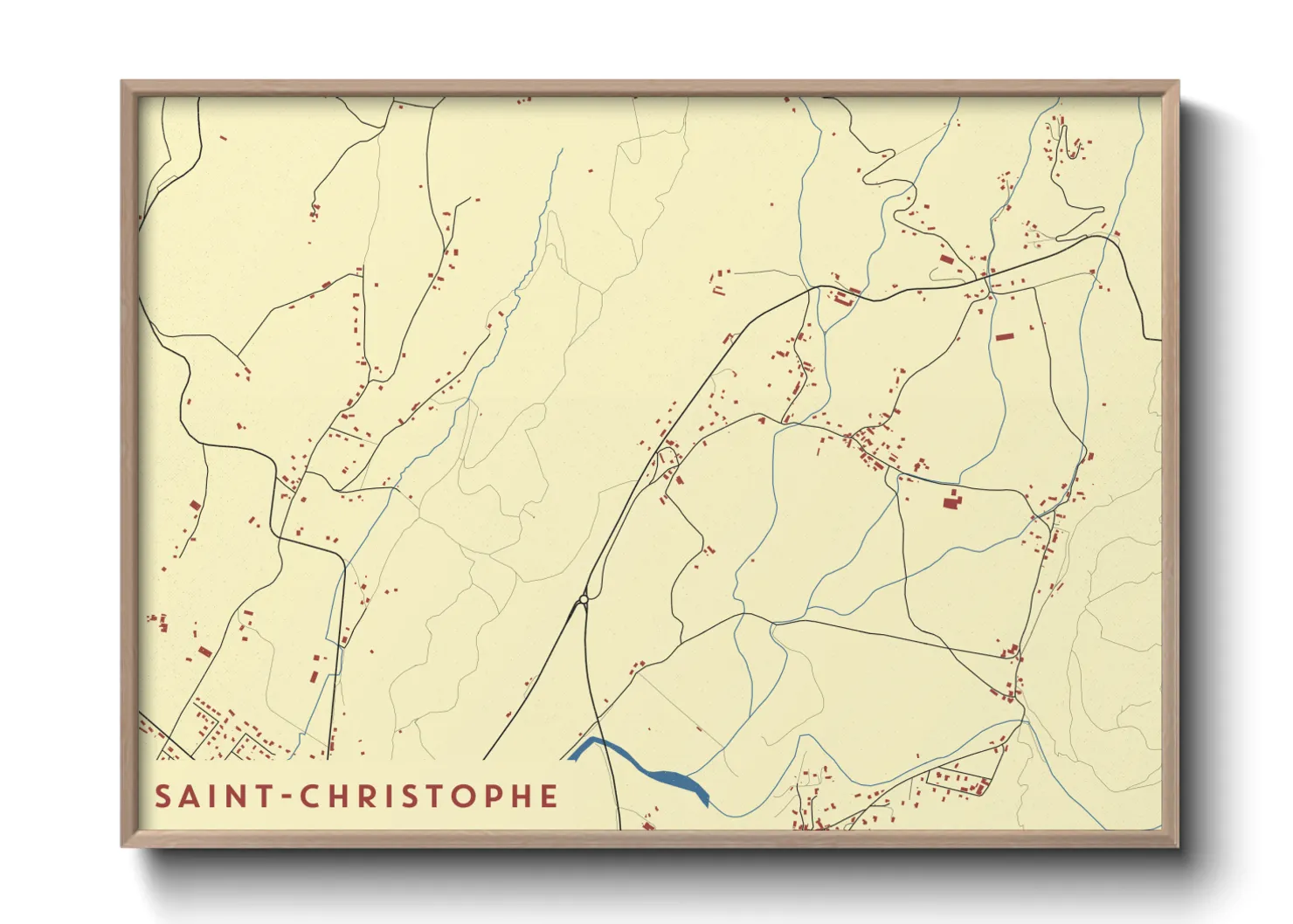 Une affiche de carte sur Saint-Christophe