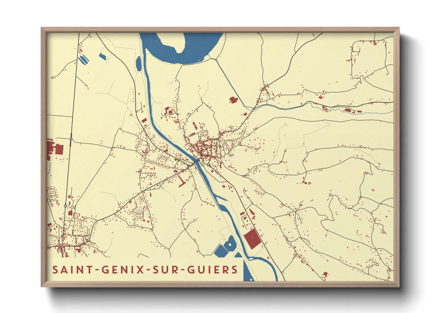 Une affiche de carte sur Saint-Genix-sur-Guiers