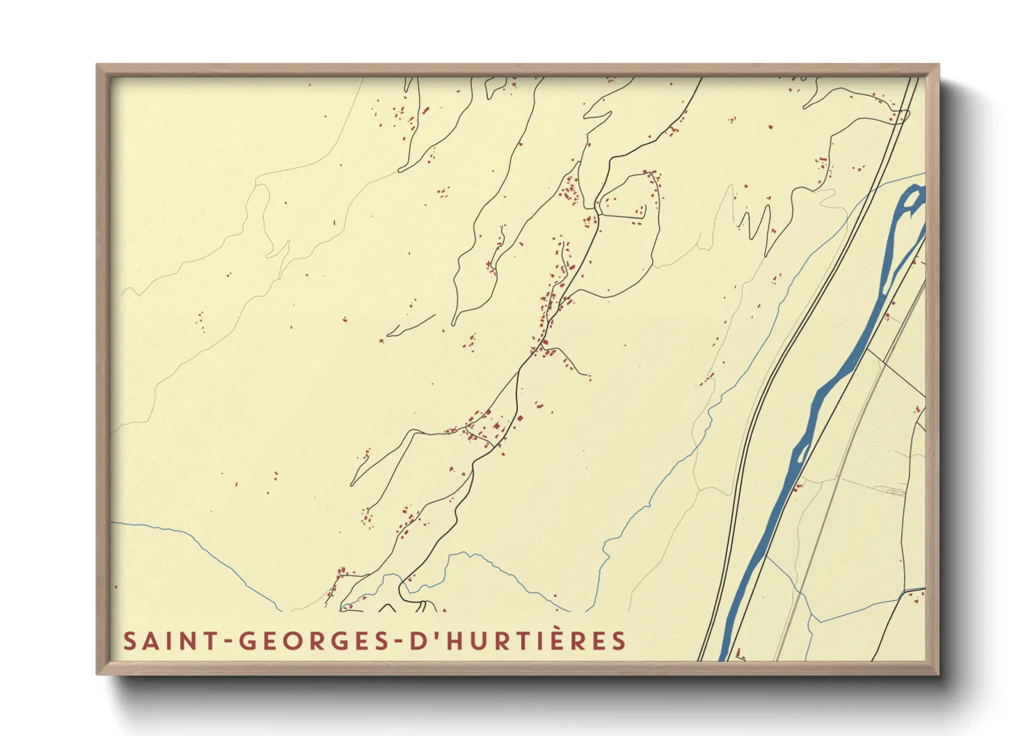 Une affiche de carte sur Saint-Georges-d'Hurtières