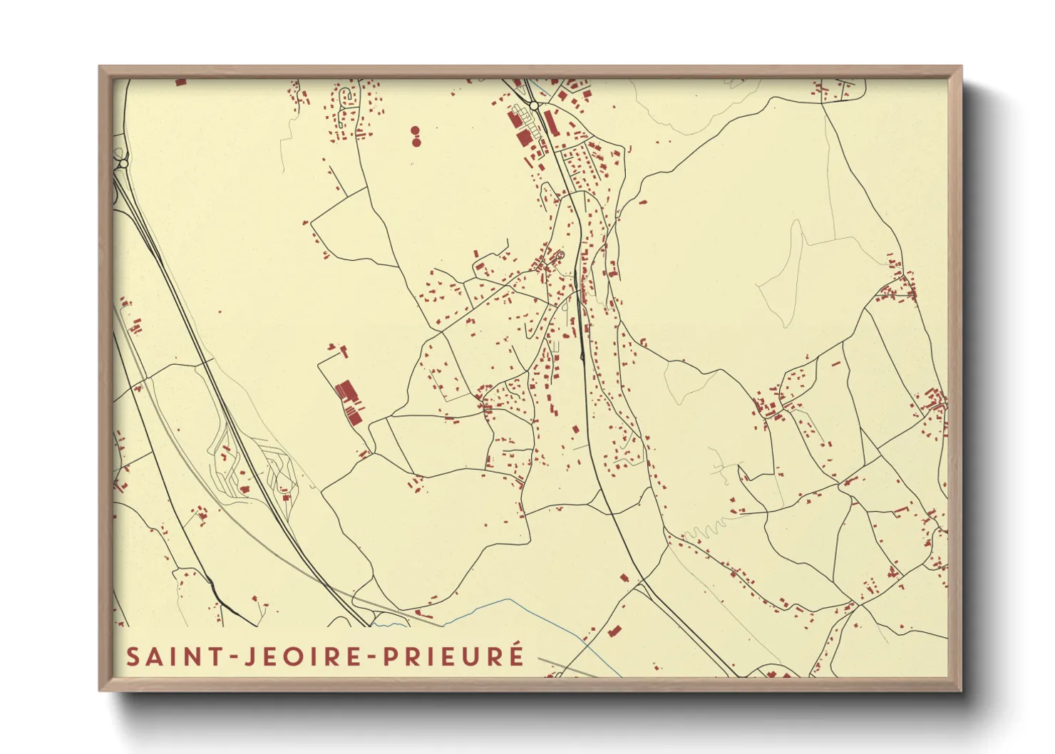 Une affiche de carte sur Saint-Jeoire-Prieuré