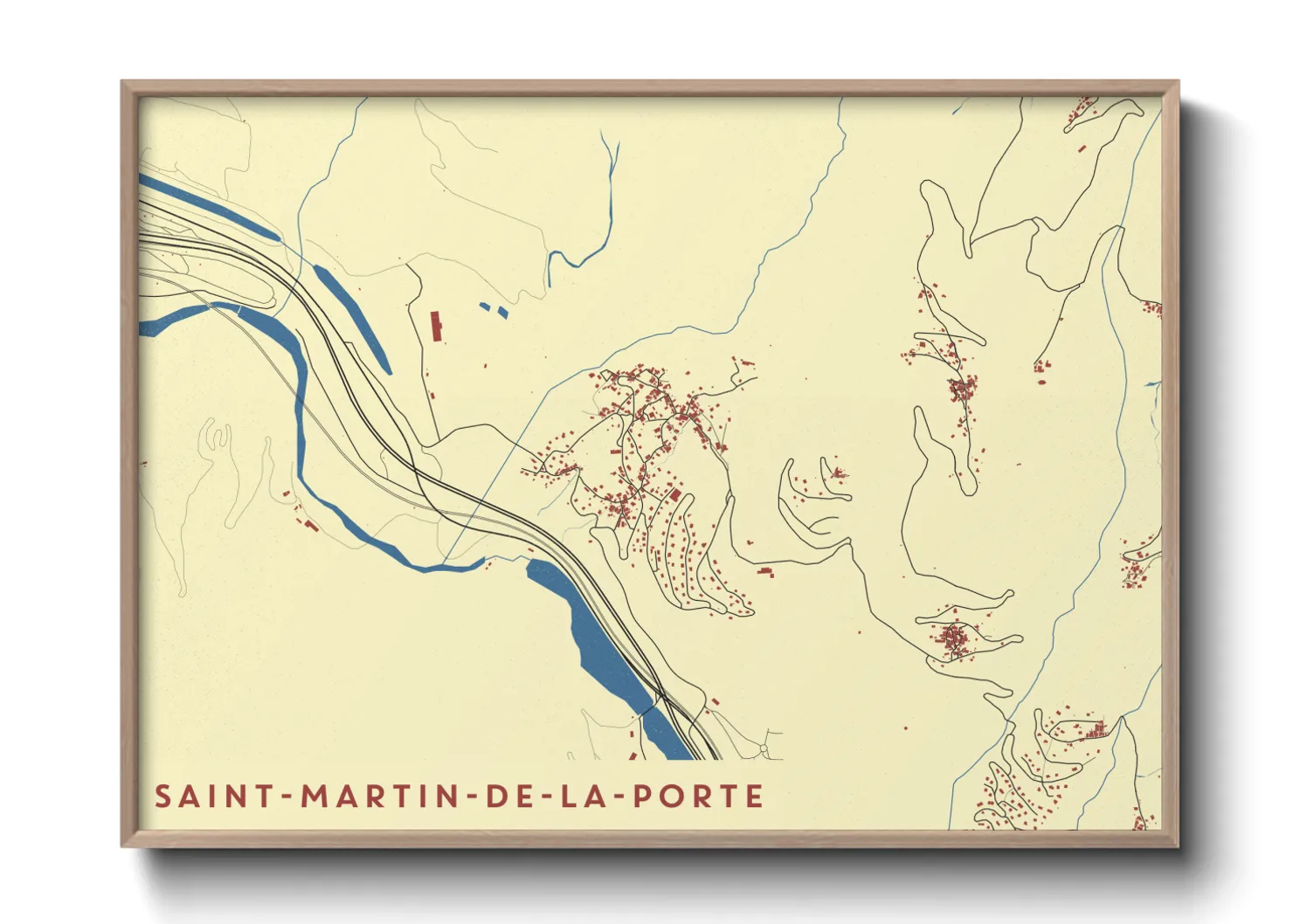 Une affiche de carte sur Saint-Martin-de-la-Porte