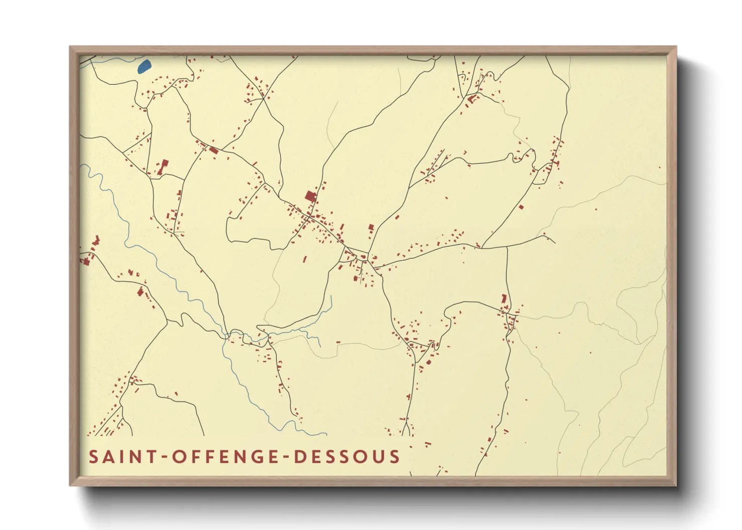 Une affiche de carte sur Saint-Offenge-dessous
