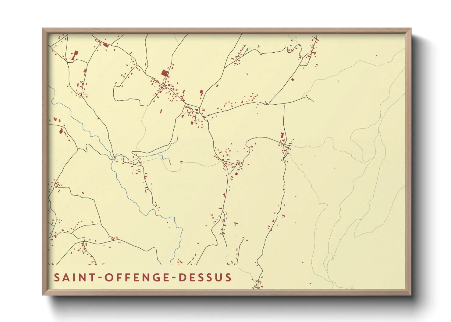 Une affiche de carte sur Saint-Offenge-dessus