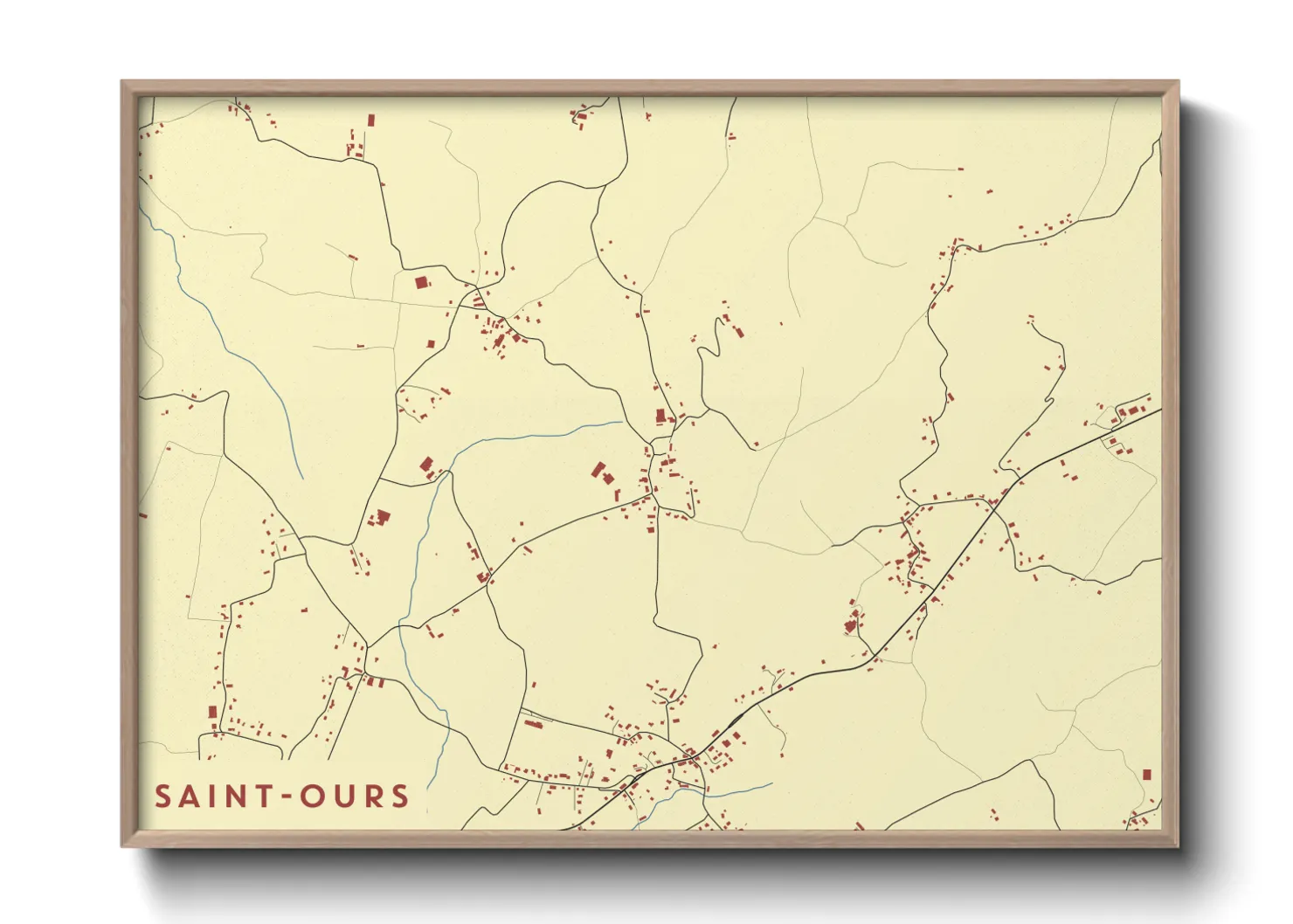 Une affiche de carte sur Saint-Ours