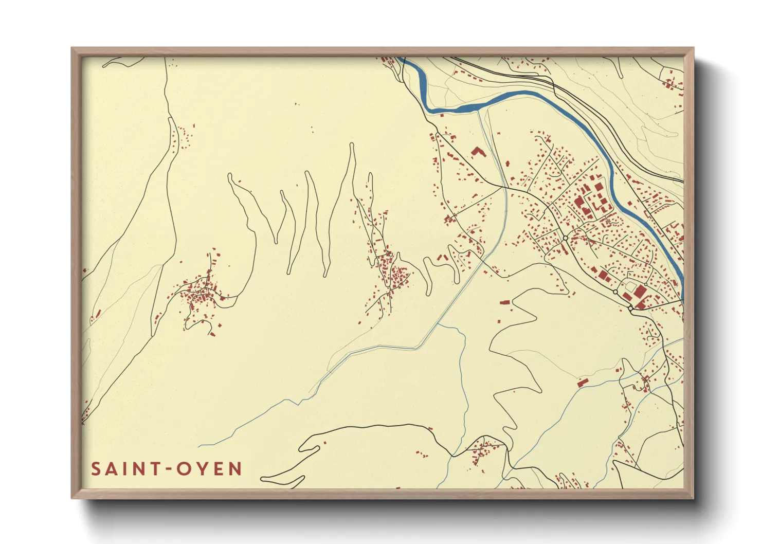 Une affiche de carte sur Saint-Oyen