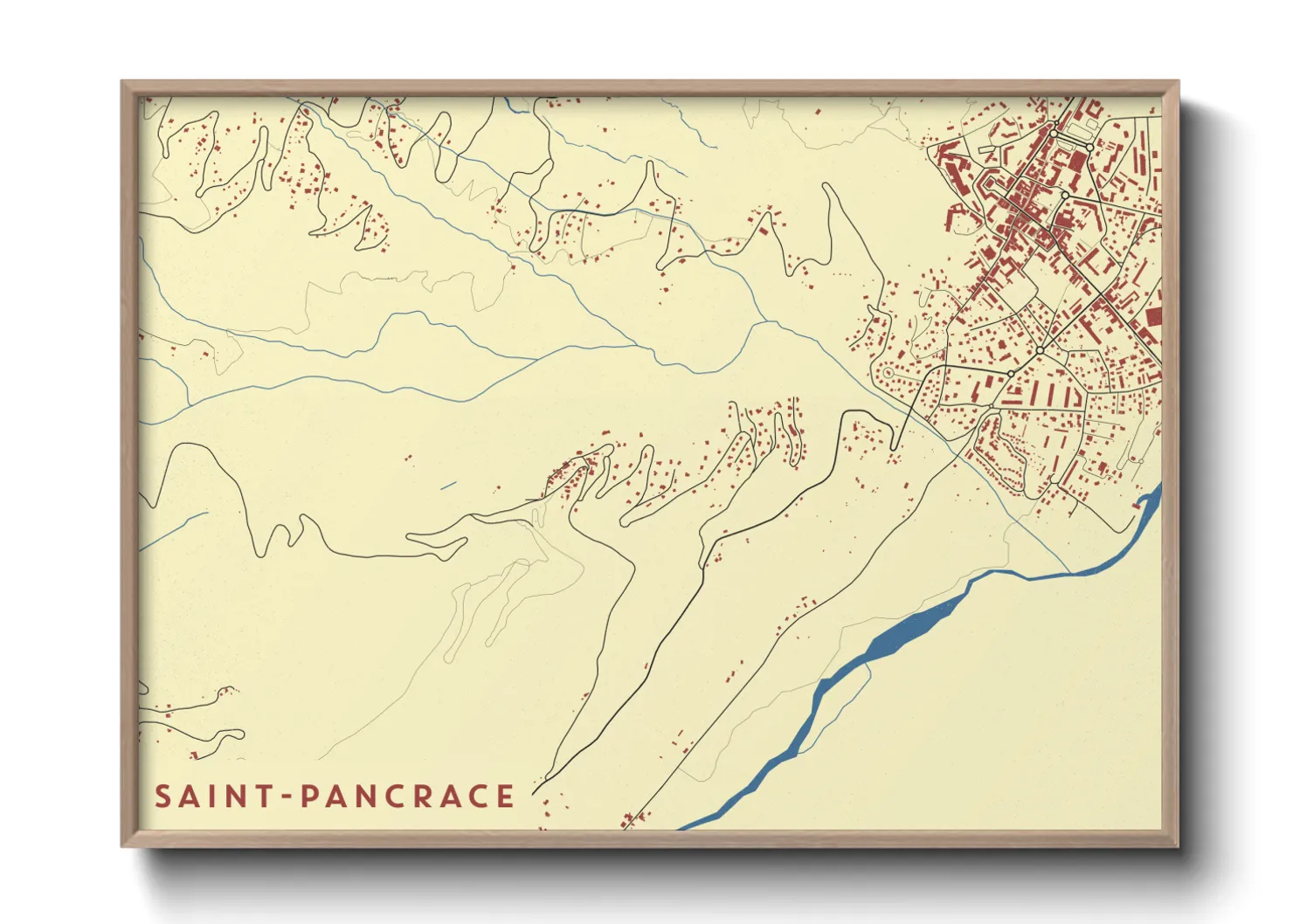 Une affiche de carte sur Saint-Pancrace