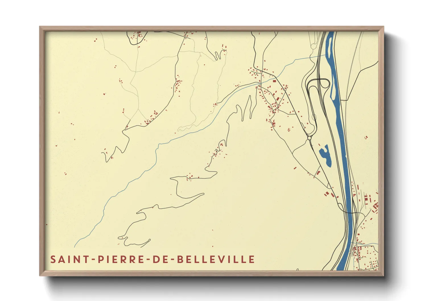 Une affiche de carte sur Saint-Pierre-de-Belleville