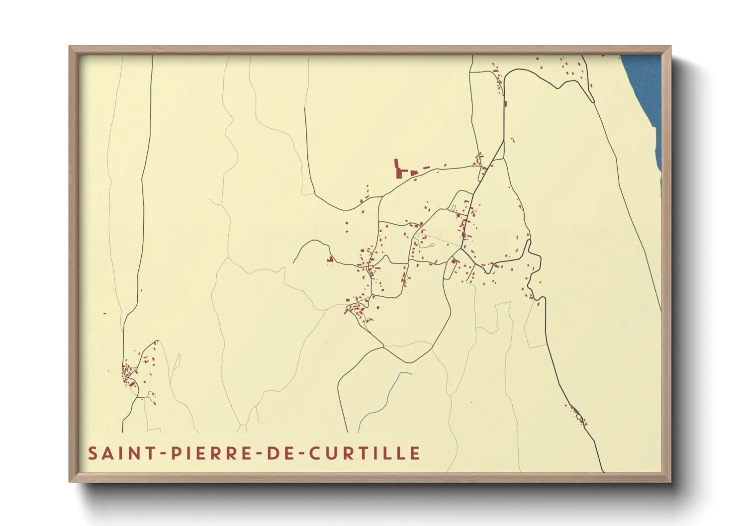 Une affiche de carte sur Saint-Pierre-de-Curtille