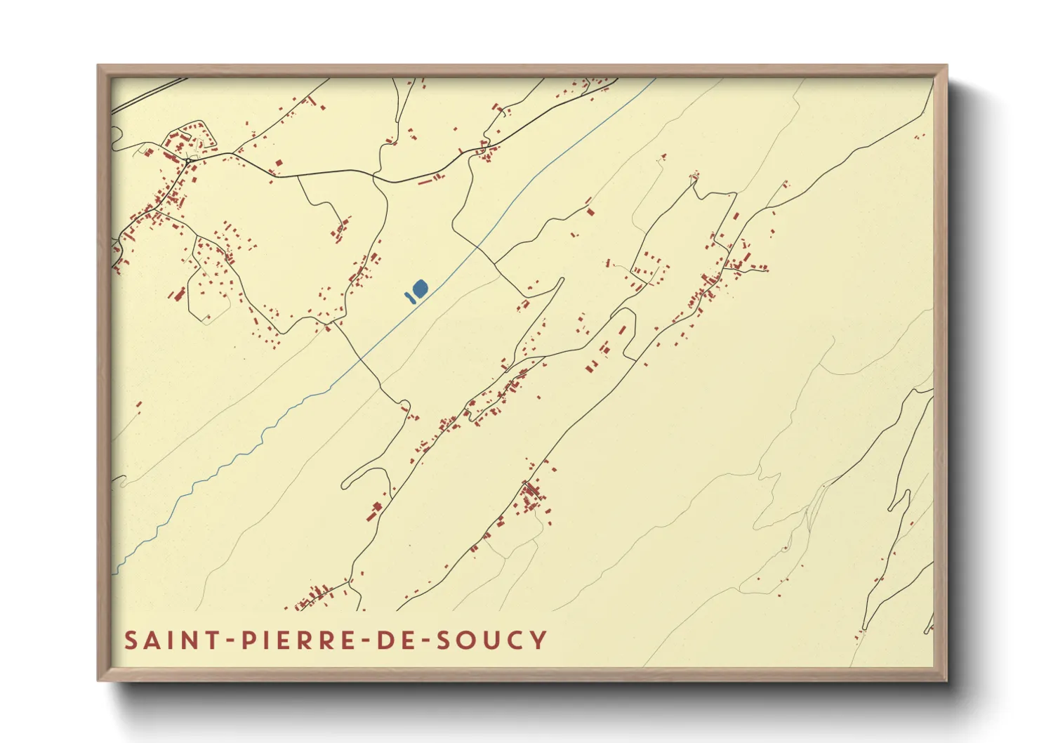 Une affiche de carte sur Saint-Pierre-de-Soucy
