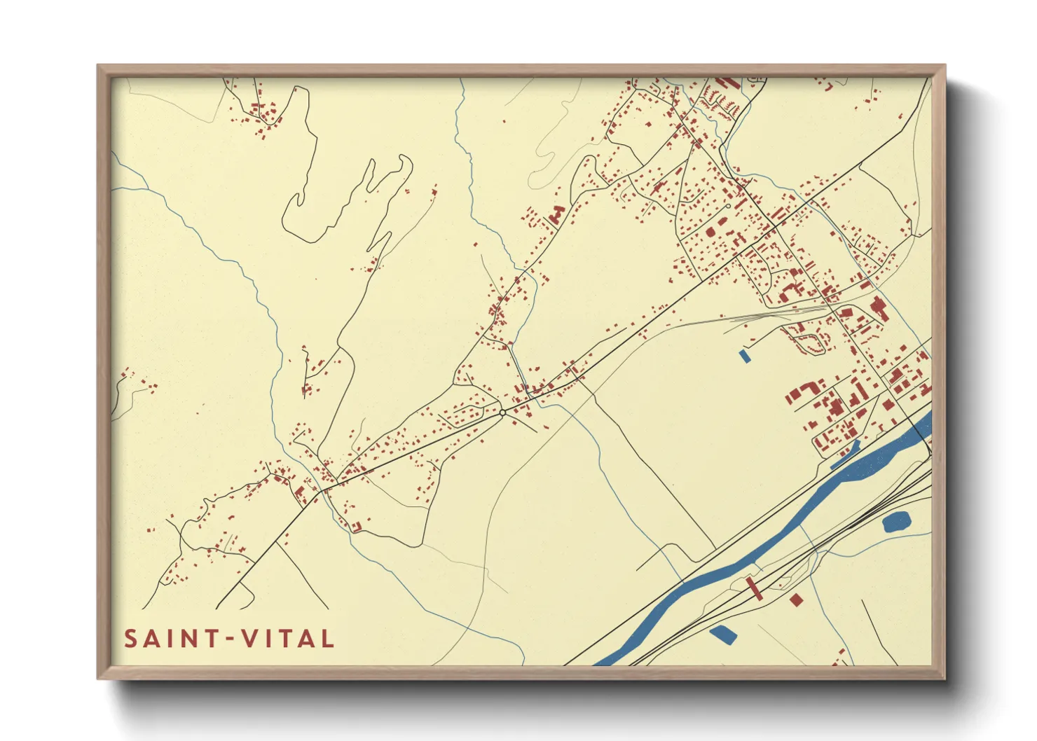 Une affiche de carte sur Saint-Vital