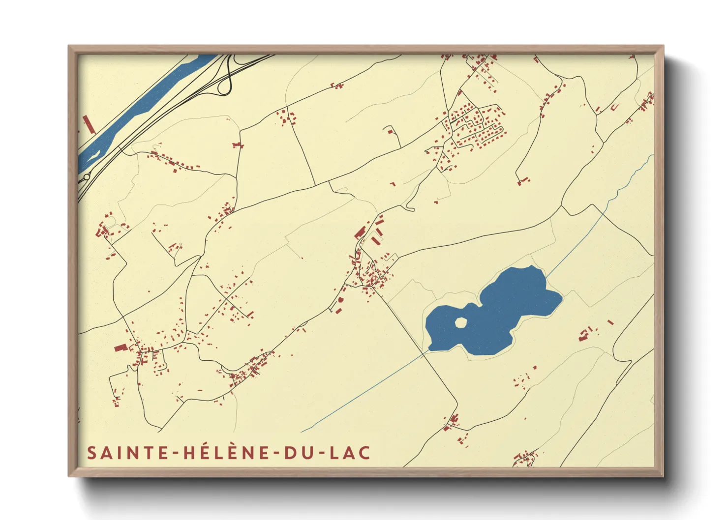 Une affiche de carte sur Sainte-Hélène-du-Lac