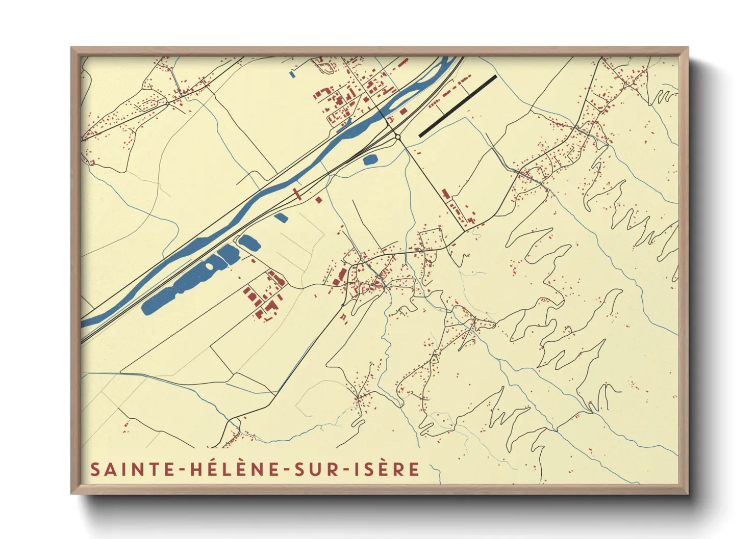 Une affiche de carte sur Sainte-Hélène-sur-Isère