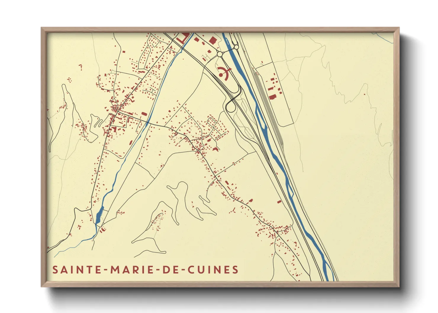 Une affiche de carte sur Sainte-Marie-de-Cuines
