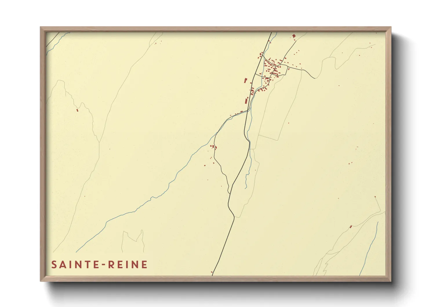 Une affiche de carte sur Sainte-Reine