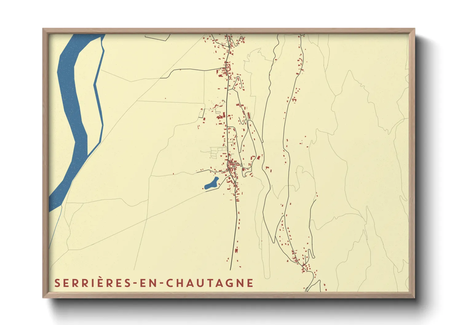 Une affiche de carte sur Serrières-en-Chautagne