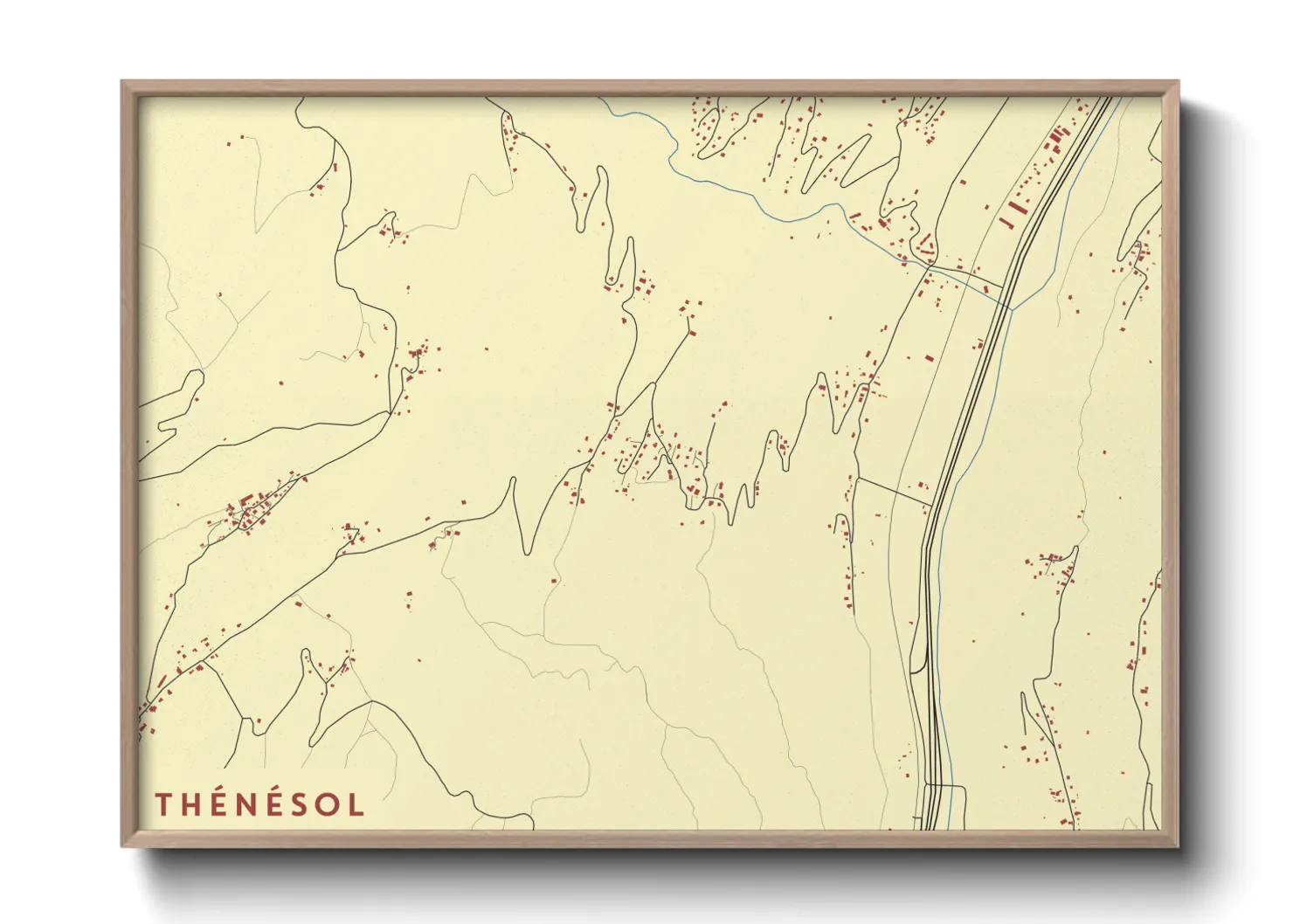 Une affiche de carte sur Thénésol