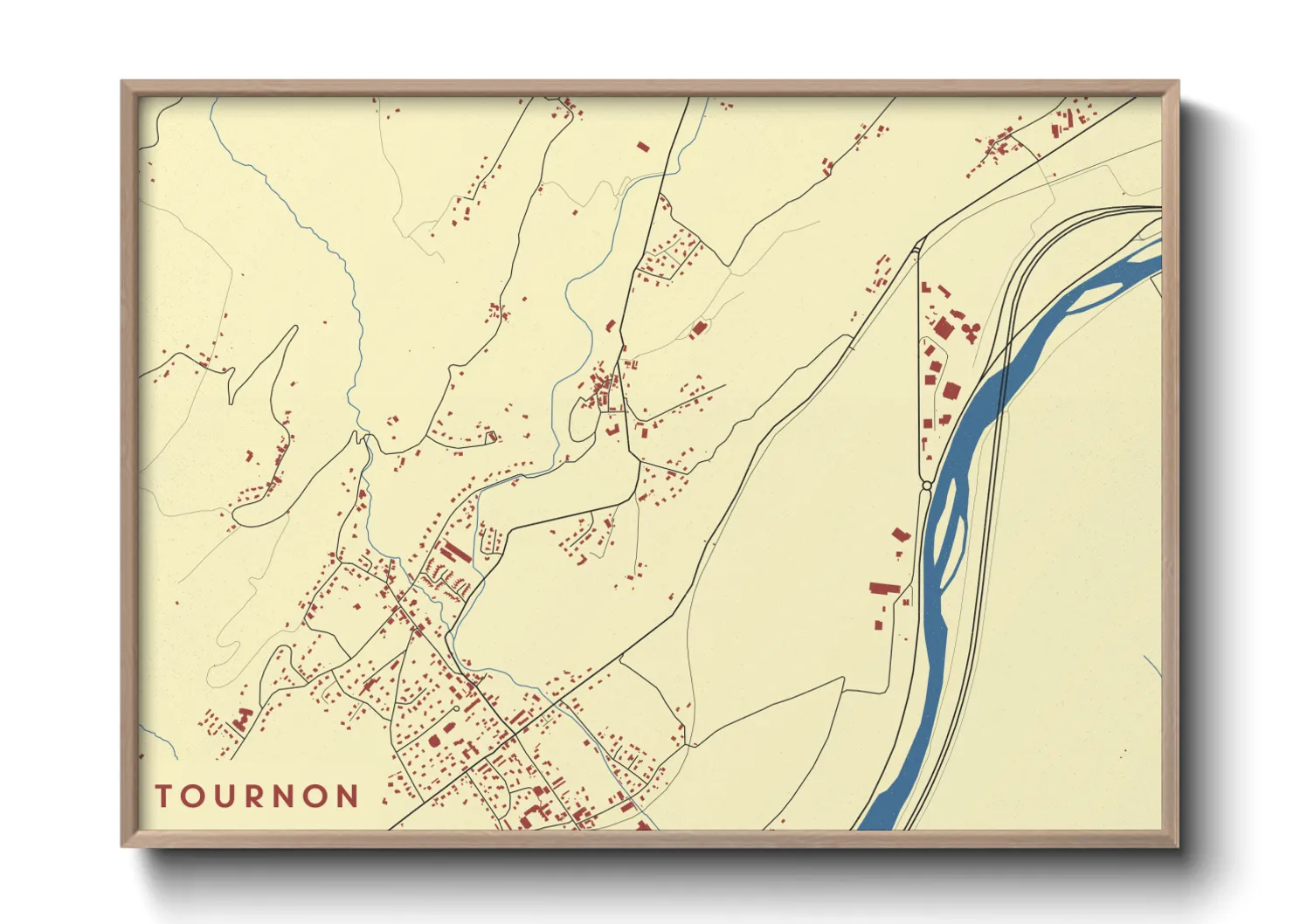 Une affiche de carte sur Tournon