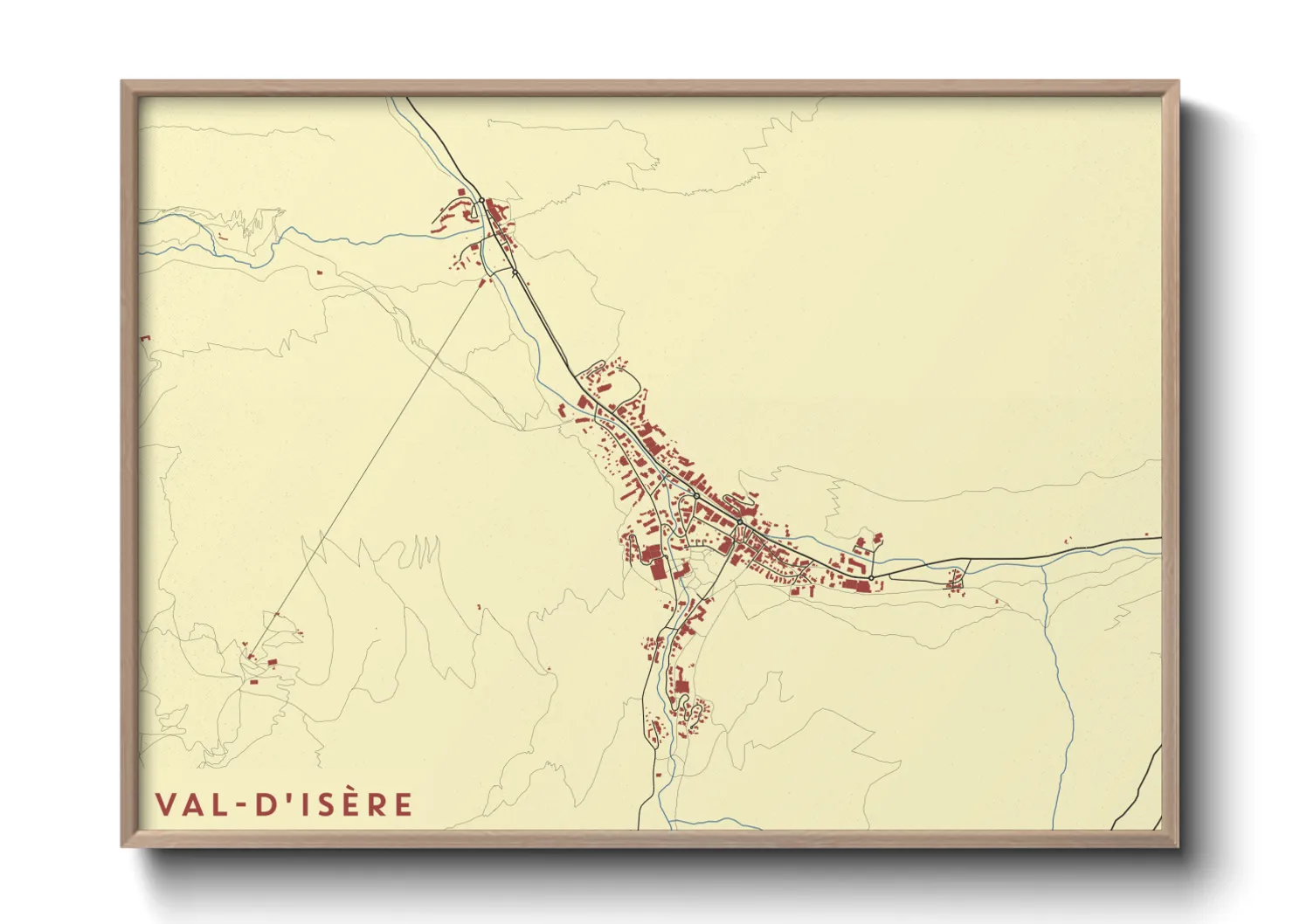 Une affiche de carte sur Val-d'Isère