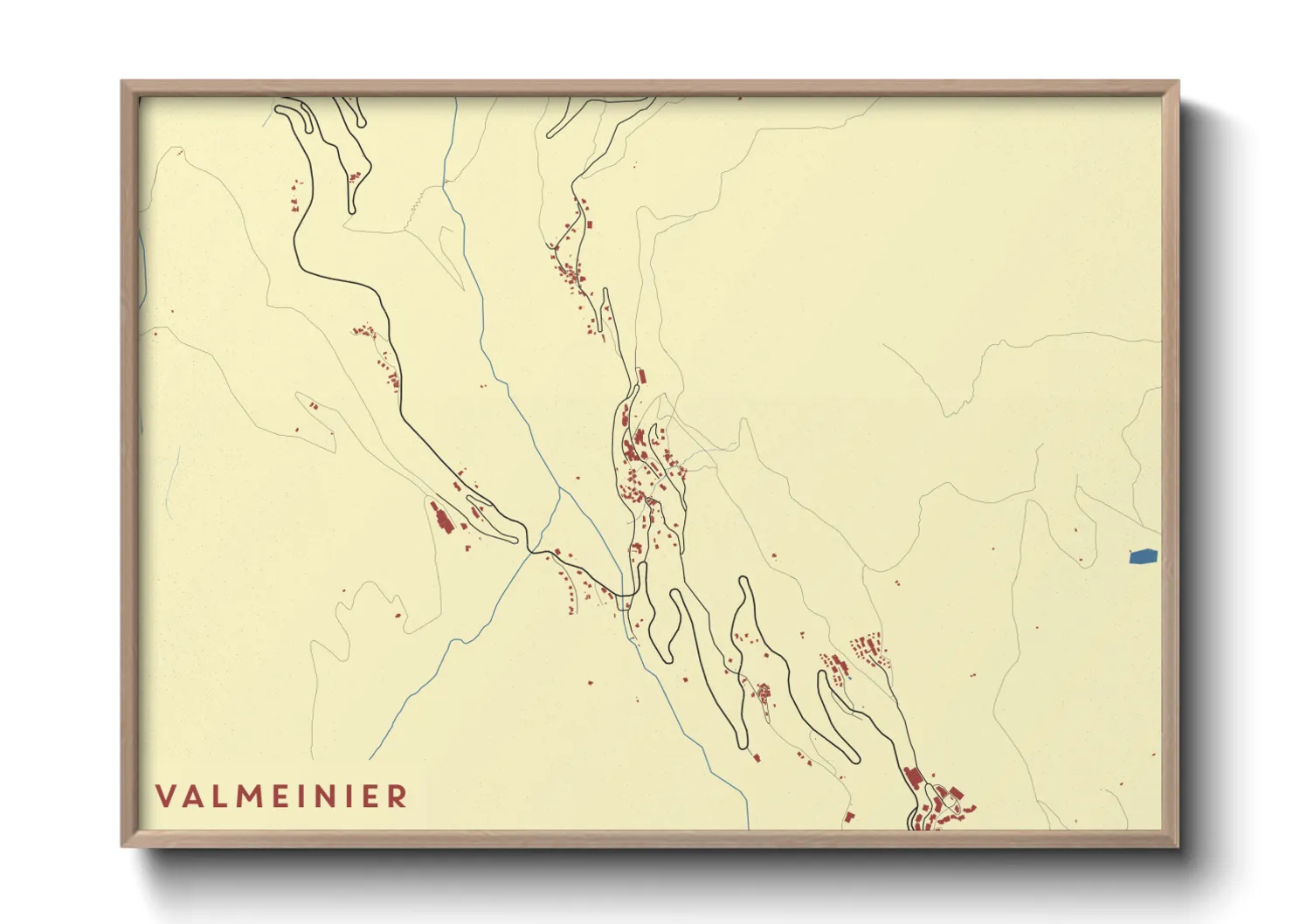 Une affiche de carte sur Valmeinier