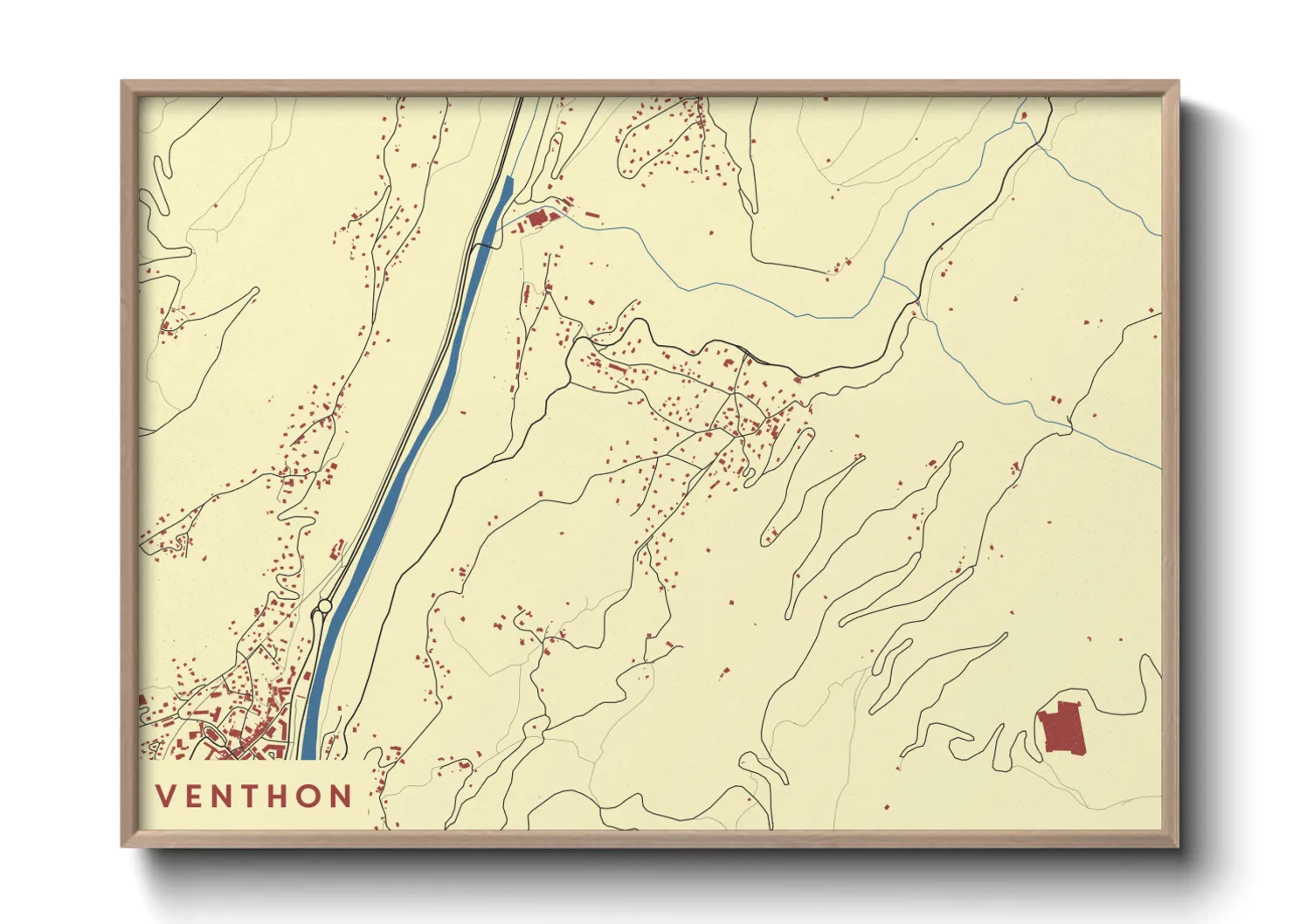 Une affiche de carte sur Venthon