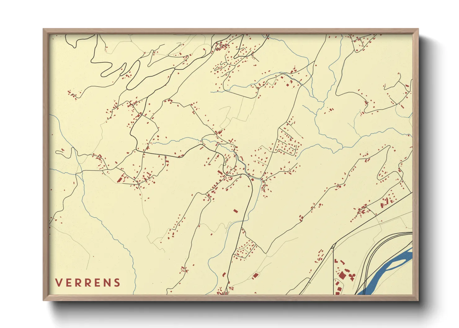 Une affiche de carte sur Verrens