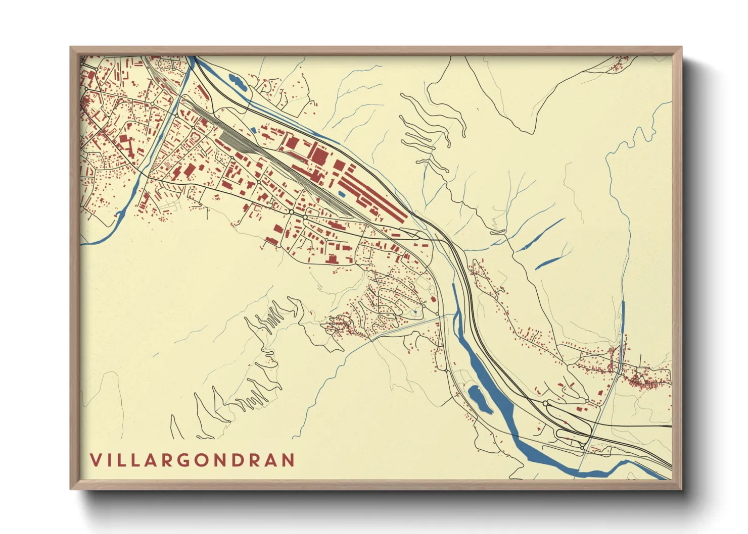 Une affiche de carte sur Villargondran