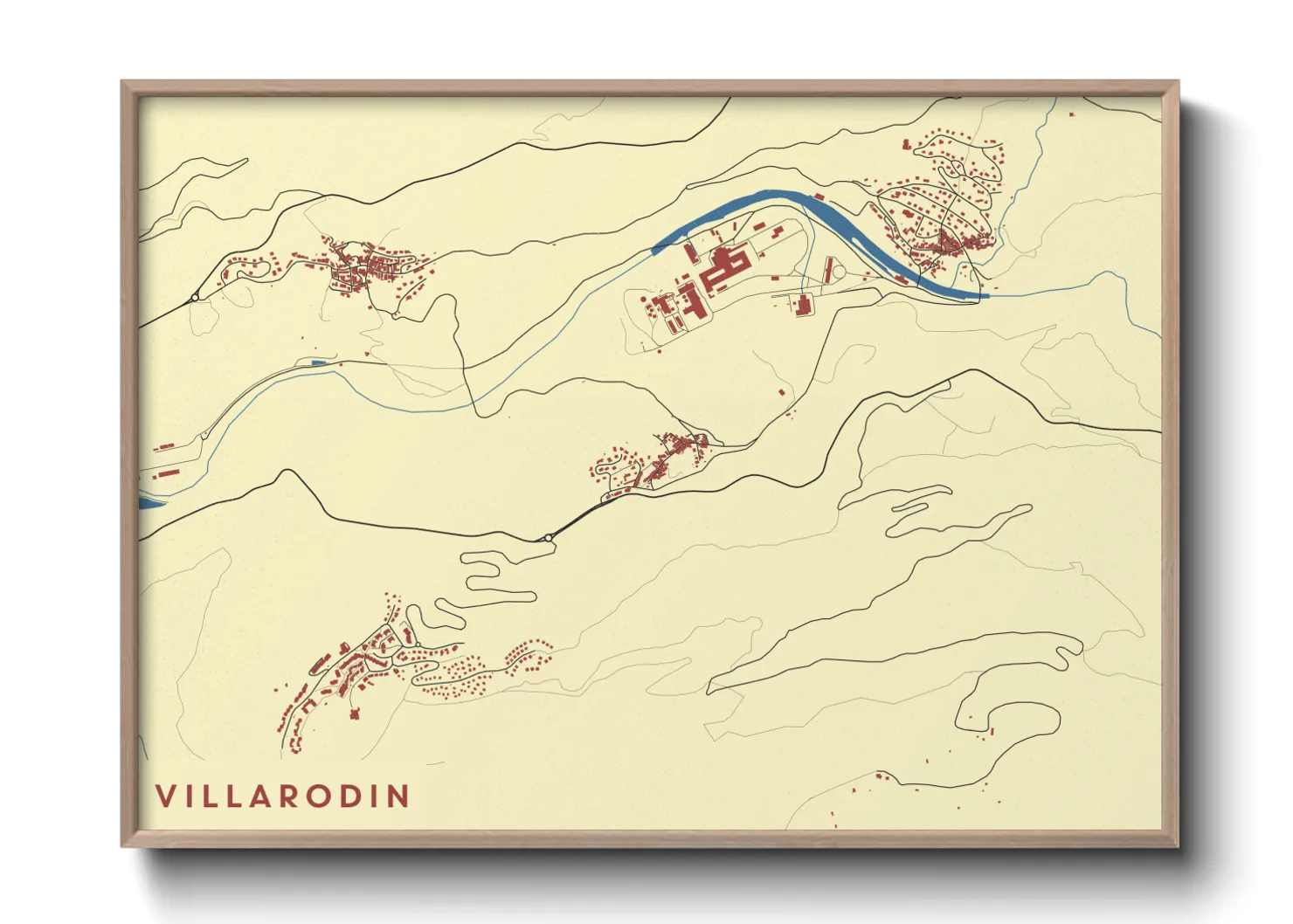 Une affiche de carte sur Villarodin