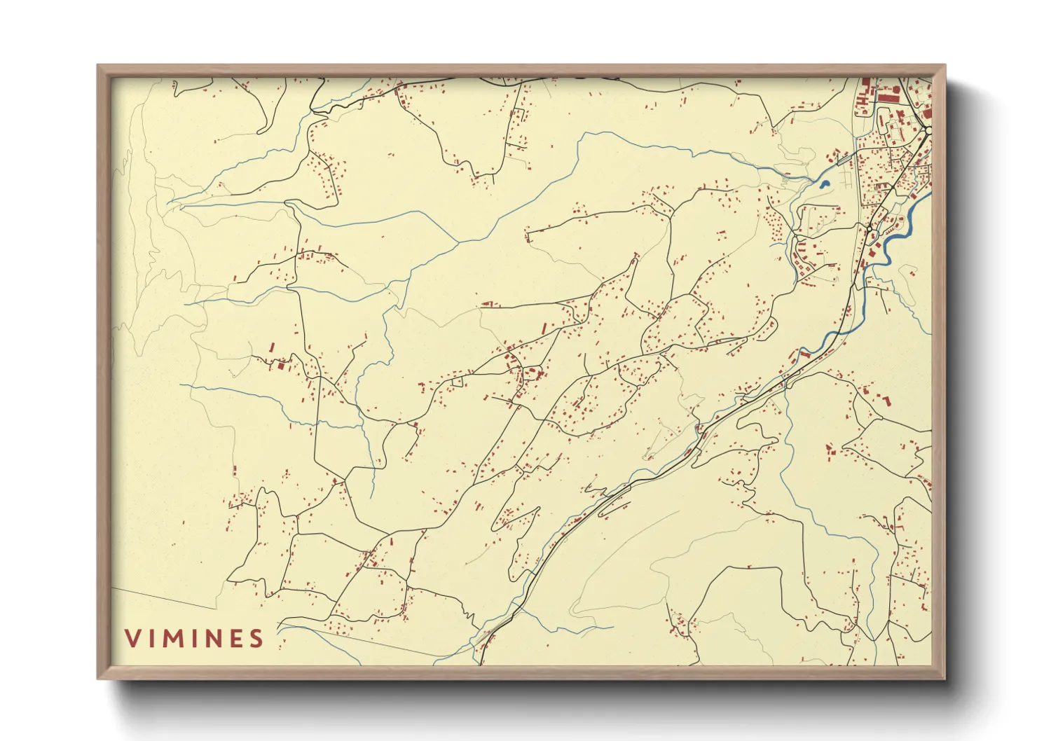 Une affiche de carte sur Vimines