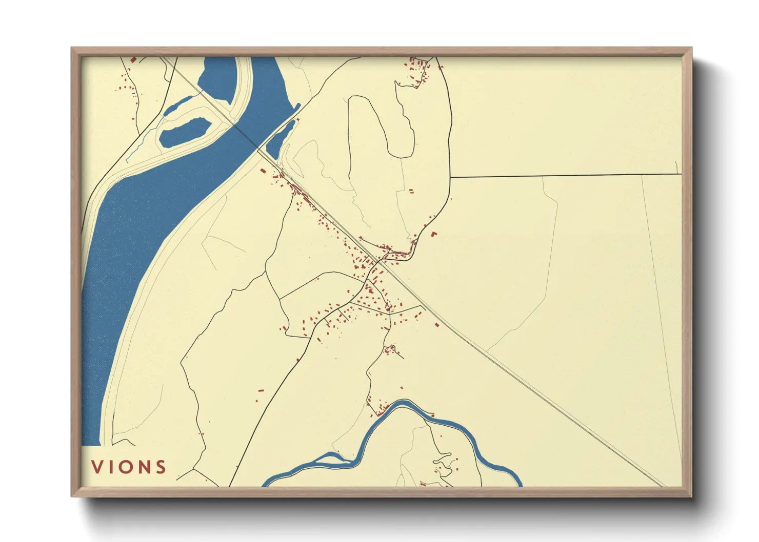 Une affiche de carte sur Vions