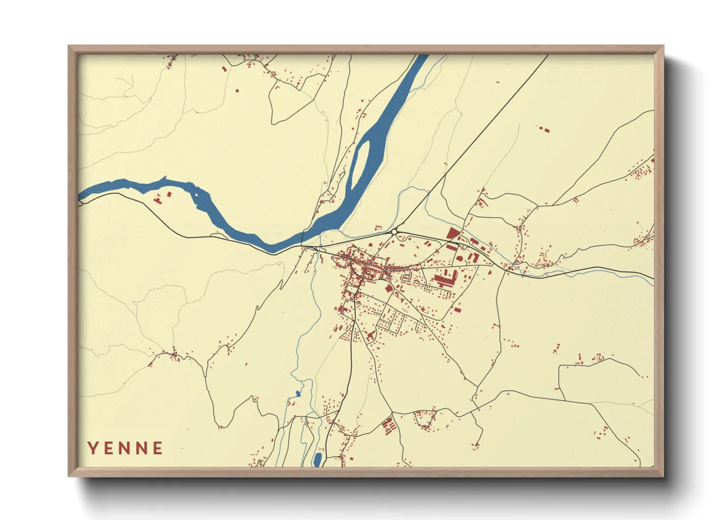 Une affiche de carte sur Yenne
