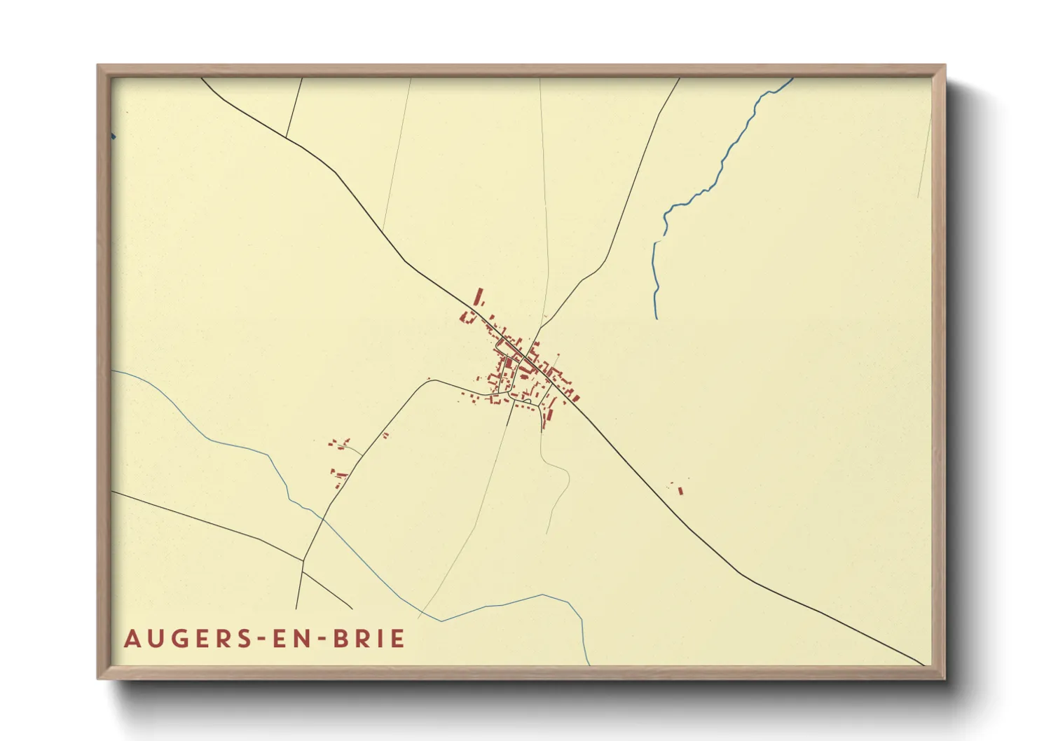 Une affiche de carte sur Augers-en-Brie